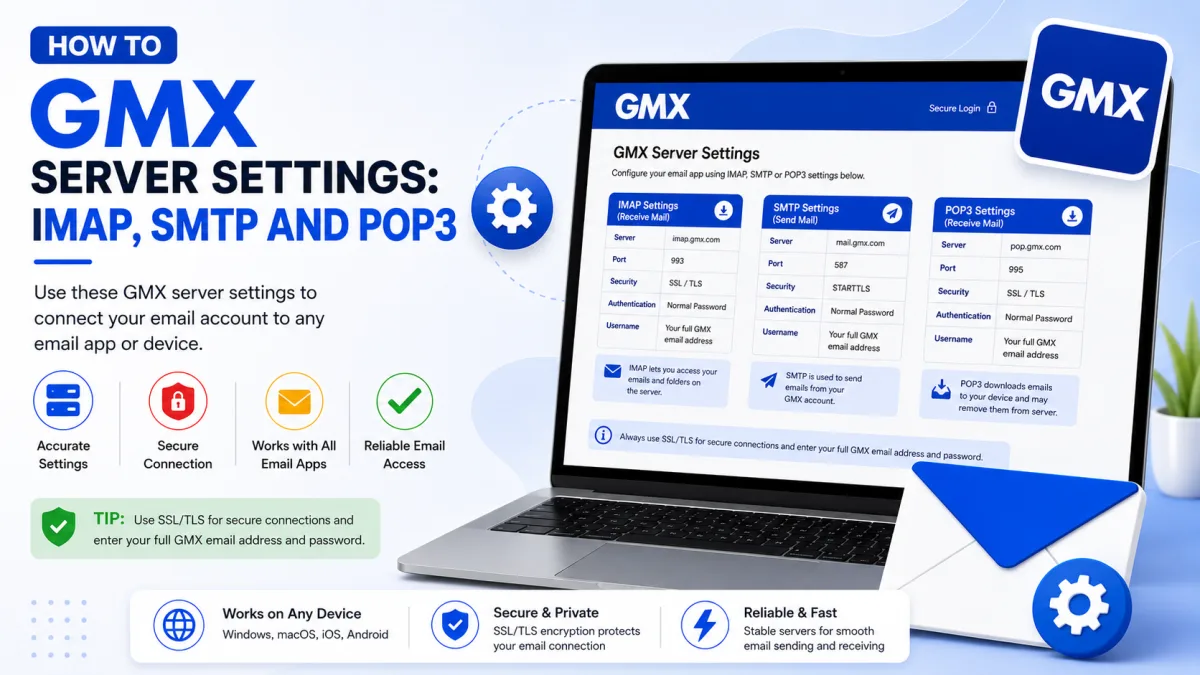 GMX Server Settings: IMAP, SMTP and POP3