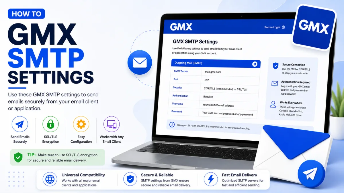 GMX SMTP Settings